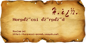 Horpácsi Árpád névjegykártya
