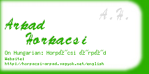 arpad horpacsi business card